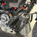 Close-up of BAMCO ARP stainless bolts installed on a Harley-Davidson Bagger, Touring Crash Bar Ends ARP Kit