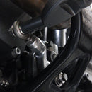 Installed image of M8 softail brake linkage for 2018-2025 FXLRS FXLRST Low Rider S ST and M8 Softail Models along with ARP hardware by Speed-Kings Cycle