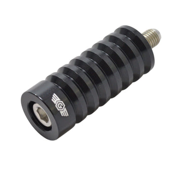 OG Indian Shifter/Brake Peg — Black anodized 6061 T6 aluminum, V-grooved, laser-engraved OG logo