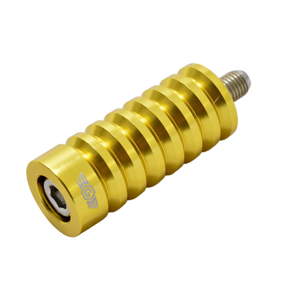 Gold anodized ribbed aluminum shifter peg with threaded stud for Indian motorcycles