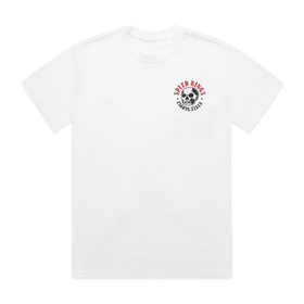 White t-shirt with speed-kings logo on the chest against a white background