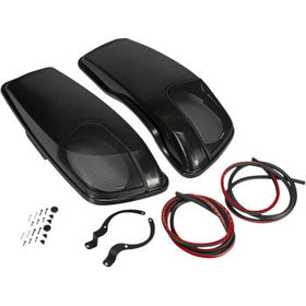 KICKER - SADDLEBAG SPEAKER LIDS - VIVID BLACK - SPEAKERS INCLUDED