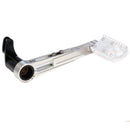 M8 Bagger Touring polished aluminum brake arm with clear billet foot peg