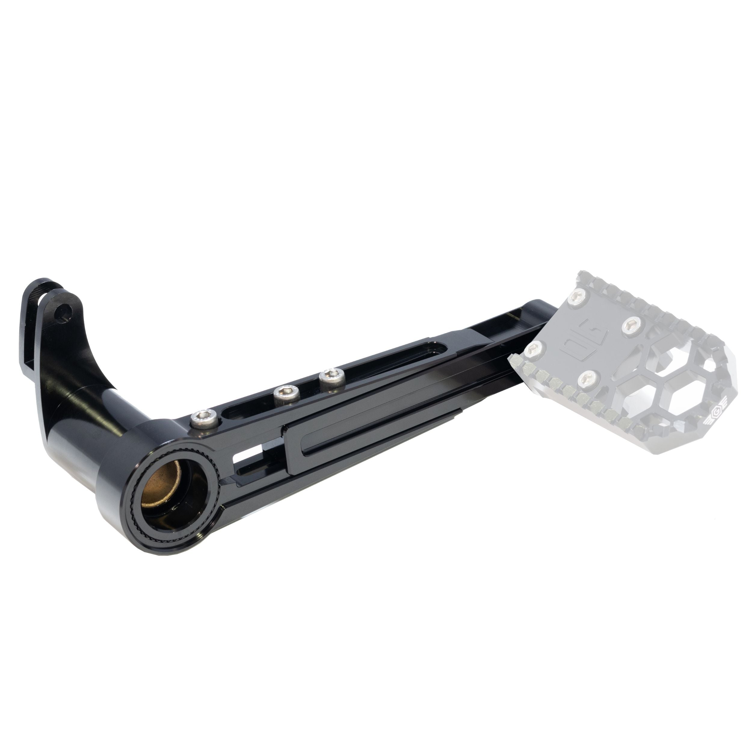 Black anodized adjustable brake arm for M8 Bagger Touring motorcycles