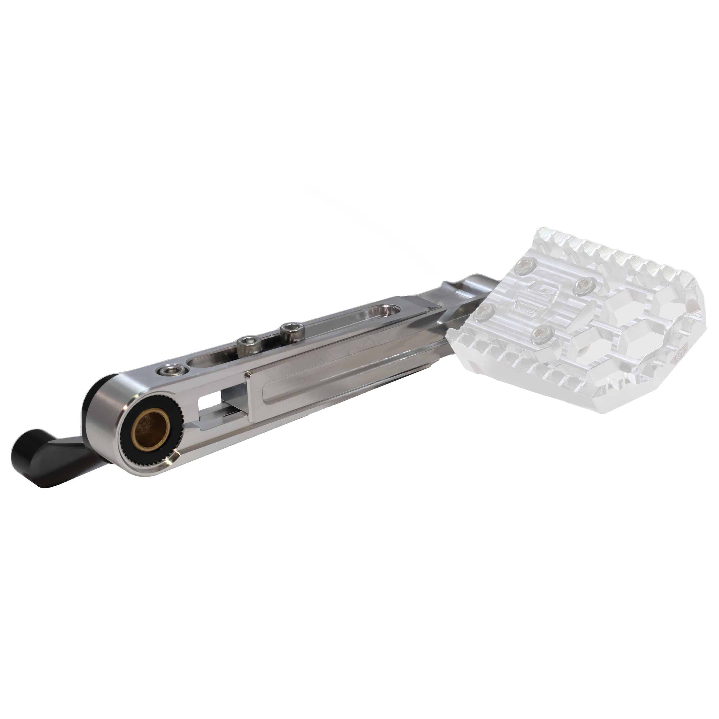 M8 Softail adjustable billet aluminum rear brake arm, polished finish