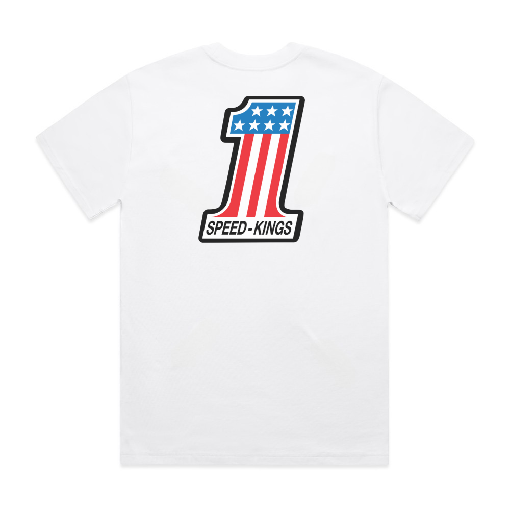 Number One AMF Style White Tee - Speed-Kings Classic Fit for 