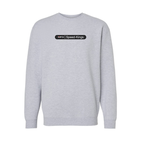 Gray sweatshirt with Speed Kings MFG logo on the chest against a white background