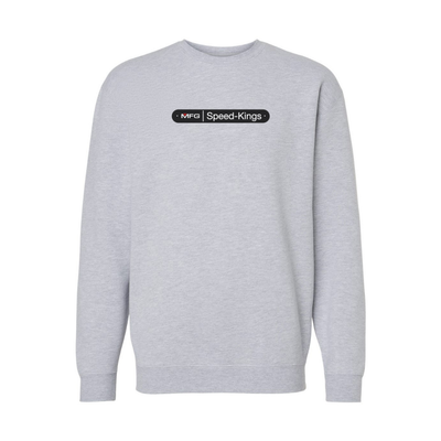 Gray sweatshirt with Speed Kings MFG logo on the chest against a white background