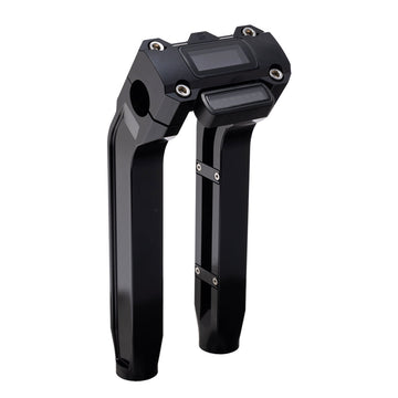 OG Black 10.5 inch Pull Back Risers with Black Digital Gauge Cut Out Top Clamp