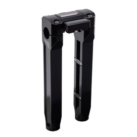 OG Black 10.5 inch Straight Risers with Black Digital Gauge Cut Out Top Clamp