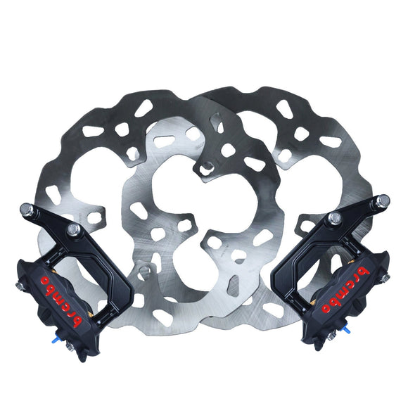 OG 13-inch Complete Radial Big Brake Kit — Touring spoke mount with Brembo M4 calipers and Galfer 13-inch floating rotors