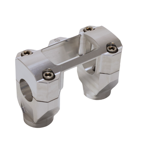 OG-2 straight handlebar riser, machined aluminum raw finish