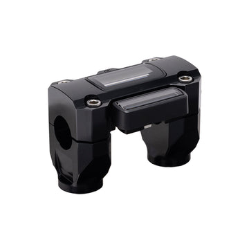 OG Black 2 inch Straight Risers with Black Digital Gauge Cut Out Top Clamp