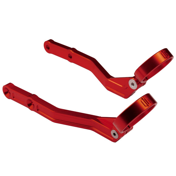 Red anodized remote reservoir mounts for 2009-up touring motorcycles