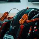 2009-up touring motorcycle remote reservoir mounts, anodized orange