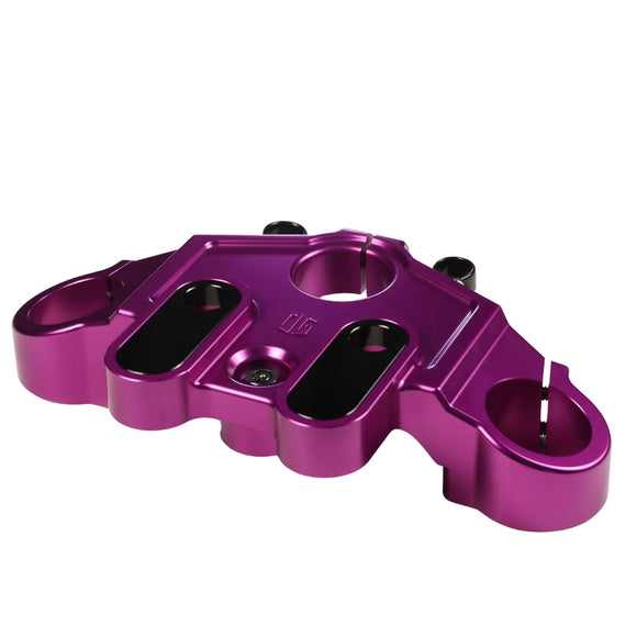 Purple anodized top triple tree clamp for 2014-2023 touring motorcycles