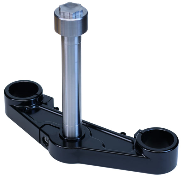 Black lower triple tree clamp for 2014–2023 touring motorcycles