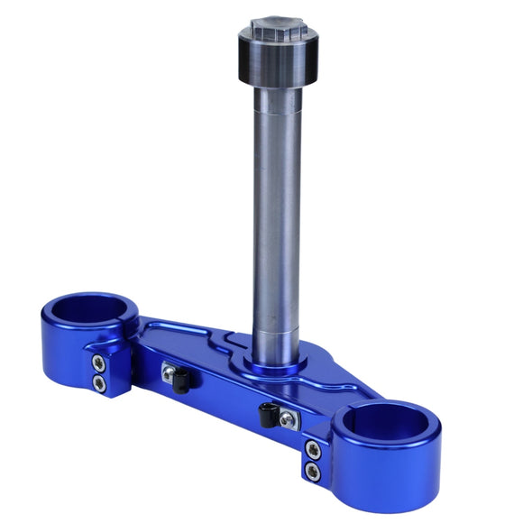 Blue anodized lower triple tree for 2014-2023 Harley Touring motorcycles