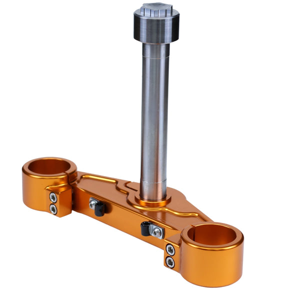 Anodized orange lower triple tree clamp for 2014–2023 touring motorcycles