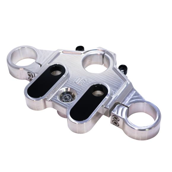 Aluminum top triple tree clamp for 2014-up touring motorcycles