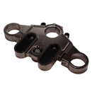 2014-up Touring motorcycle top triple tree clamp in black chrome finish