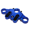 Blue anodized top triple-tree clamp for 2014-up touring motorcycles