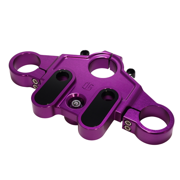 Purple anodized top triple tree clamp for 2014‑up Harley Touring motorcycles