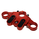 Red anodized top triple tree for 2014-up touring motorcycles