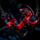 Red anodized top triple tree for 2014-up Touring motorcycles