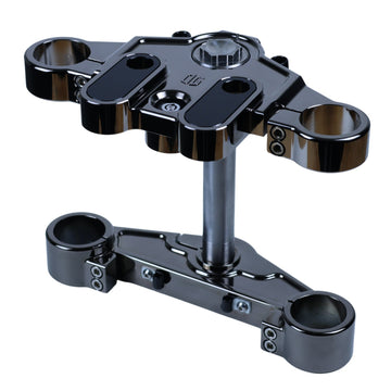 2014-up touring triple tree clamp — black chrome