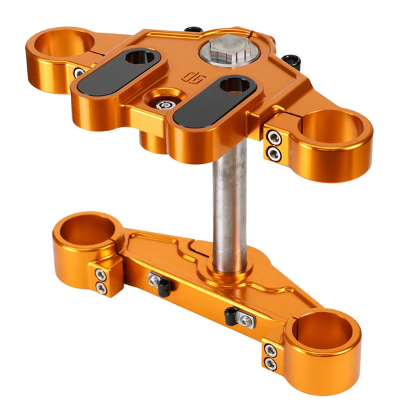 Anodized orange touring motorcycle triple tree clamp (2014‑up)