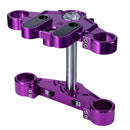 Purple anodized motorcycle triple tree clamp