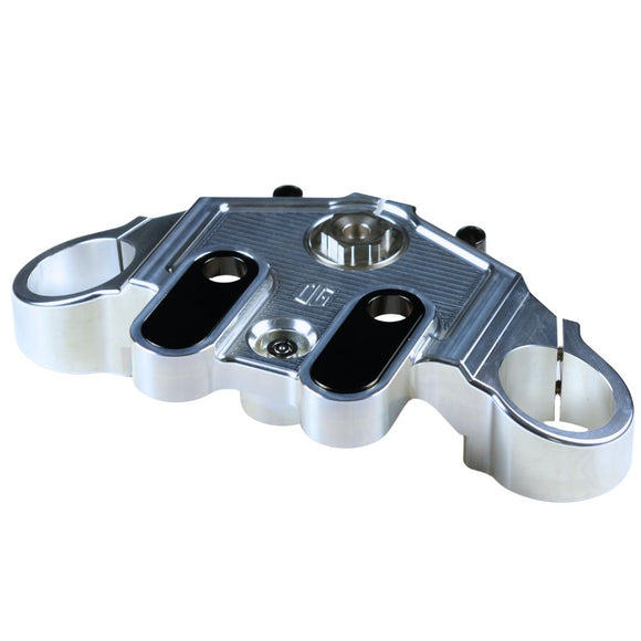 Aluminum 1-inch drop top triple tree for Harley Touring CVO