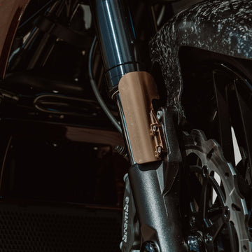 OG 2023-Up Touring CVO Fork Guards Bronze installed on a 2026 Copper Road Glide