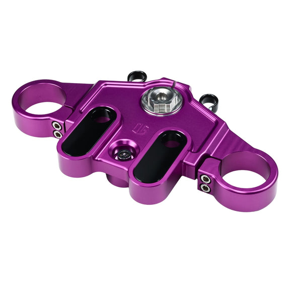 Purple billet aluminum top triple tree clamp for CVO touring motorcycle