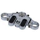 Chrome upper triple tree clamp for touring motorcycles