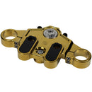 Gold-plated upper triple tree clamp for touring motorcycles