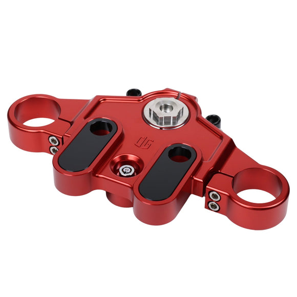 OG red anodized top triple tree clamp for touring motorcycles