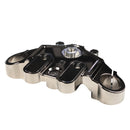 Black chrome top triple tree clamp for touring motorcycles