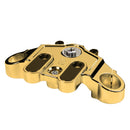 Gold-plated top triple tree clamp for touring motorcycles
