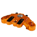 OG 2024 orange anodized top triple tree clamp for touring motorcycles