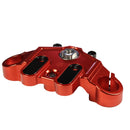 Red anodized CNC motorcycle top triple tree clamp