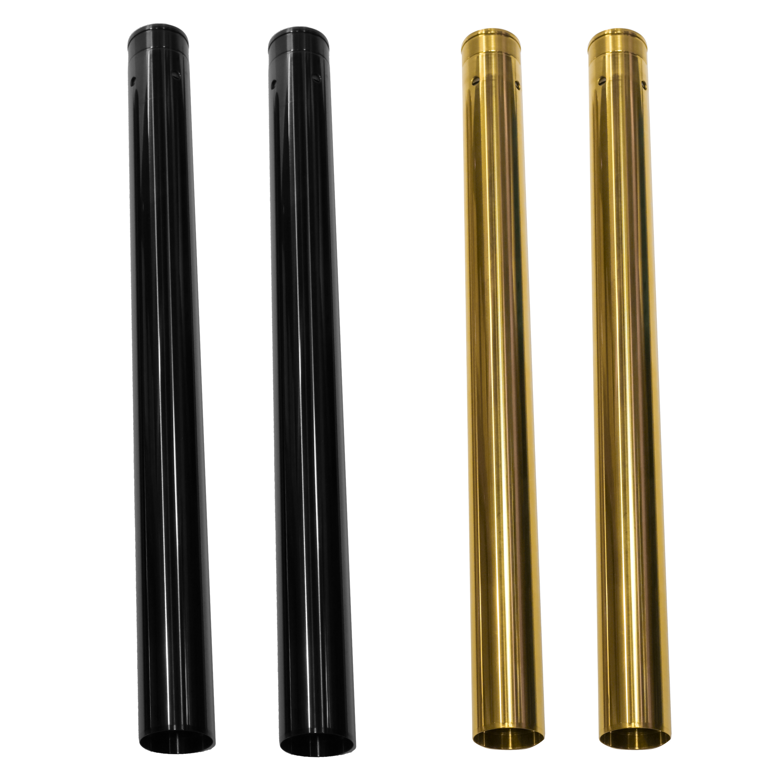 OG 43mm fork tubes for 2018+ M8 Softail inverted front end — Gold TIN and Black DLC