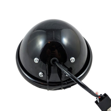 5.75-inch black motorcycle headlight bucket with wiring harness