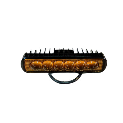 6-LED amber light bar with black housing