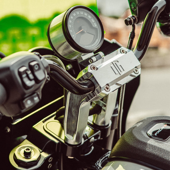 OG 6.5" Pull Back Risers installed on a 2025 Softail Low Rider S FXLRS