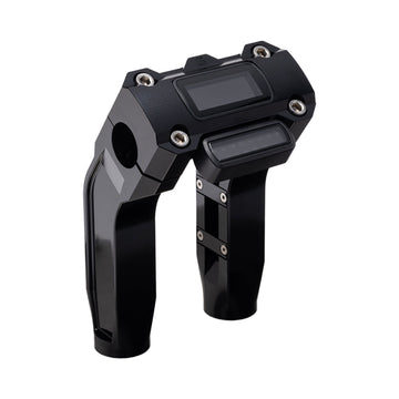 OG Black 6.5 inch Pull Back Risers with Black Digital Gauge Cut Out Top Clamp