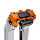 OG Chrome 6.5 inch Pull Back Risers with Orange Digital Gauge Cut Out Top Clamp