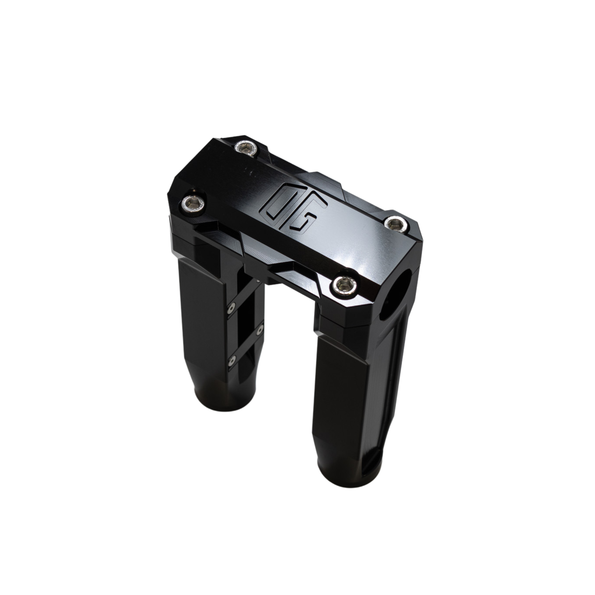 OG 6.5" Straight Risers black anodized CNC‑machined 6061‑T6 aluminum motorcycle handlebar riser pair