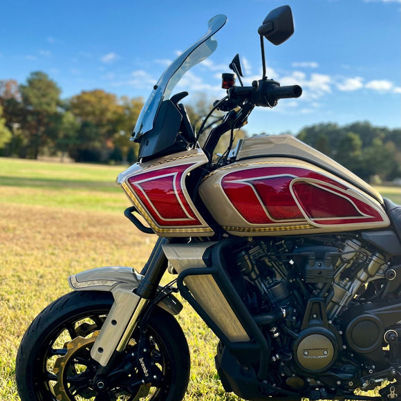 7.5-inch pull-back handlebar risers on Harley Pan America